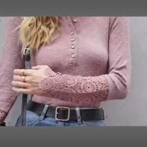 Womens Long Sleeve Henley Tops Casual Button Up Tunic Blouse Ribbed